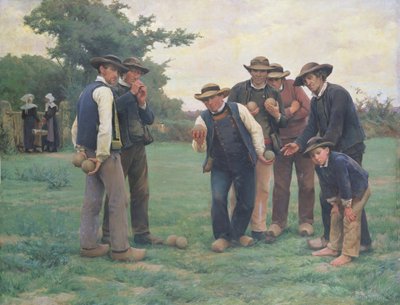 Playing Boules on the Outskirts of Concarneau by Theophile Louis Deyrolle